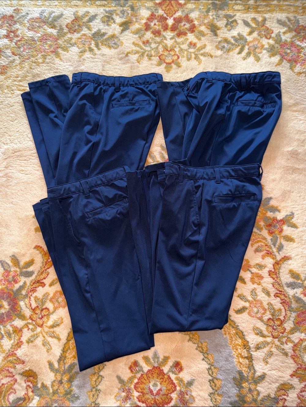 4 Piece Bundle Boys French Toast Navy Blue School Uniform Slim Fit Pant Size 16